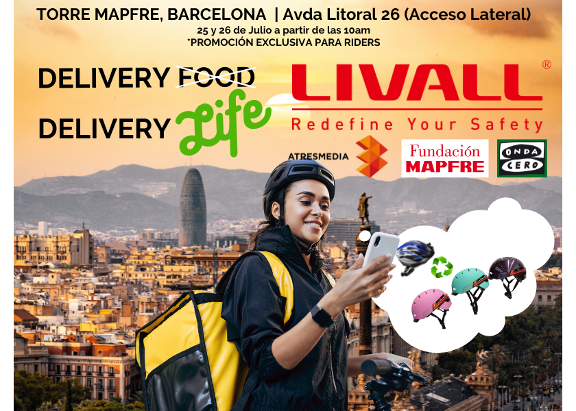 DELIVERY LIFE SE MUDA A BARCELONA PARA SEGUIR MEJORANDO LA SEGURIDAD DE LOS RIDERS, GRATIS